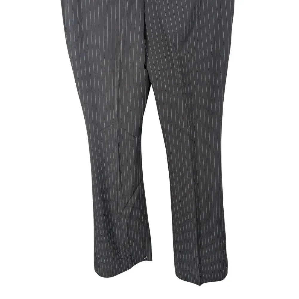 NWT@$110! BANANA REPUBLIC! DOVE GRAY, WHITE PINSTRIPE, WIDE FLARE LEG PANTS! 2